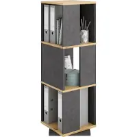 FMD Drehregal "Tower", schwarz (matera, artisan), B:34cm H:108cm T:34cm, Holzwerkstoff, Regale, Drehregal