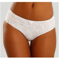 Nuance Slip , Damen, Gr. 52/54, grau (weiß, taupe), Obermaterial: 95% Baumwolle, 5% Elasthan, Unterhosen Slip, hoch geschnittener Slip aus Baumwolle, Topseller