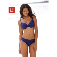 LASCANA Bügel-Bikini , Damen, Gr. 46, Cup B, blau, Polyamid, unifarben, Bikini-Sets Bügel-Bikini, mit Raffungen am Cup, Topseller