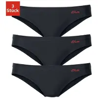 s.Oliver Bikinislip , Damen, Gr. 40/42 (L), schwarz, Jersey, Obermaterial: 90% Baumwolle, 10% Elasthan (LYCRA), unifarben, körpernah, Unterhosen Bikinislip, aus elastischer Baumwoll-Qualität, Topseller