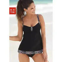 LASCANA Tankini , Damen, Gr. 46, Cup B, bunt (schwarz, bunt), Polyamid, Bikini-Sets Tankini, mit leichter A-Form