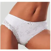 LASCANA Slip "Wanda", Damen, Gr. 48/50, weiß, Obermaterial: 68% Polyamid, 18% Baumwolle, 10% Polyester, 4% Elasthan, Unterhosen Slip, mit Stickerei Spitze, als Dessous-Set kombinierbar