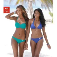 Buffalo Triangel-Bikini-Top "Happy", Damen, Gr. 42, Cup C/D, blau, Microfaser, Polyamid, unifarben, Bikini-Oberteile Triangel-Bikini-Top, im schlichten Design