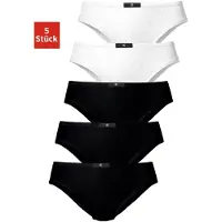 H.I.S. Slip H.I.S, Damen, Gr. 48, schwarz-weiß (schwarz, weiß), Jersey, Obermaterial: 95% Baumwolle, 5% Elasthan, unifarben, körpernah, Unterhosen Slip, aus elastischer Baumwoll-Qualität
