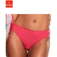 Petite fleur String , Damen, Gr. 40/42, 3 Stk., bunt (rot, marine, weiß), Spitze, Obermaterial: 86% Polyester, 14% Elasthan, Unterhosen String, hinten komplett aus zarter Jacquardspitze, Topseller
