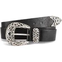 LASCANA Hüftgürtel "Hosengürtel, Cowboygürtel, Gürtel, Jeansgürtel, Westerngürtel", Damen, Gr. 90, schwarz, Lederimitat, unifarben, Gürtel Hüftgürtel, mit Schnalle im modernen Western Look