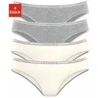 LASCANA Slip , Damen, Gr. 40/42, Jersey, grau (grau, meliert, creme), Jersey, Obermaterial: 92% Baumwolle, 8% Elasthan (LYCRA), unifarben, Unterhosen Slip, aus elastischer Baumwoll-Qualität