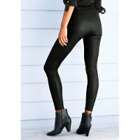 LASCANA Thermoleggings , Damen, Gr. 38, N-Gr, schwarz, Strick, Obermaterial: 90% Polyester, 10% Elasthan, unifarben, figurbetont lang, Hosen Thermoleggings, mit weich angerauter Innenseite