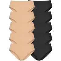 Go in 10er-Set: Slips in Schwarz/ Beige - 44