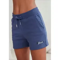 Bench. Loungewear Shorts , Damen, Gr. 52/54, N-Gr, blau (navy), Interlock, Obermaterial: 60% Baumwolle, 40% Polyester, Basic, bequem kurz, Hosen Shorts, mit Logodruck und Stickerei