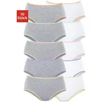 Petite fleur Hüftslip , Damen, Gr. 44/46, grau (grau, meliert, weiß), Single Jersey, Obermaterial: 95% Baumwolle, 5% Elasthan, unifarben, Unterhosen Hüftslip, aus elastischer Baumwolle