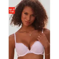 Vivance Push-up-BH , Damen, Gr. 80, Cup A, weiß, Microtouch, Obermaterial: 60% Polyamid, 35% Polyester, 5% Elasthan, BHs Push-up-BH, rundherum mit floraler Spitze, Dessous