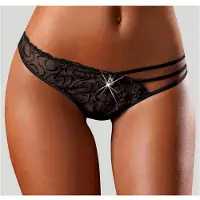 LASCANA String , Damen, Gr. 48/50, schwarz, Microtouch, Obermaterial: 75% Polyamid, 15% Elasthan, 10% Polyester, Unterhosen String, mit aufregender Stickerei, sexy Dessous, Reizwäsche, Topseller