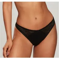 Nuance String , Damen, Gr. 44/46, schwarz, Spitze, Obermaterial: 91% Polyamid, 9% Elasthan, Unterhosen String, aus edler, leicht transparenter Spitze