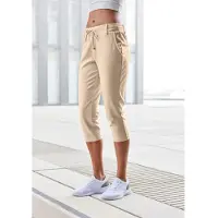 LASCANA Caprileggings , Damen, Gr. 36, N-Gr, beige (sand), Obermaterial: 70% Viskose, 25% Polyamid, 5% Elasthan, unifarben, Basic kniebedeckend, Hosen Caprileggings, mit seitlichen Taschen, Loungewear