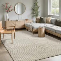 Merinos Teppich "Elio 6" rechteckig 16 mm Höhe moderner Kurzflor Teppich mit Hoch-Tief-Effekt, 3D Effekt