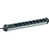Bachmann PRIMO Steckdosenleiste 9x Schutzkontakt, Aluminium, 1,75 m
