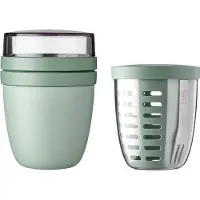 Mepal Lunchbox "Lunchpot mit Fruitpot Ellipse 2er Set", grün (nordic sage), B:2cm H:2cm L:2cm, Kunststoff, Lebensmittelaufbewahrungsbehälter, Lunchbox