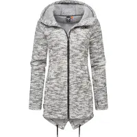 Ragwear Sweatjacke "Kapuzenstrickjacke Wingi Melange", Damen, Gr. 4XL, grau (ash), Obermaterial: 56% Baumwolle CO. 44% Polyester PES. Futter: 100% Polyester PES., Sweatjacken Sweatjacke