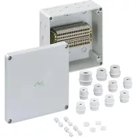 Spelsberg 61001901 Reihenklemmengehäuse, Schutzart IP54/IP66, max. Leiterquerschnitt 42, Schlagfestigkeit IK07, Schutzklasse II, Ui 400V AC