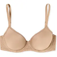 Schiesser Schalen-BH "Air", Damen, Gr. 95, Cup D, beige (411, maple), Microtouch, Obermaterial: 90% Polyester, 10% Elasthan, unifarben, bequem, BHs Schalen-BH, mit feiner, elastischer Microqualität