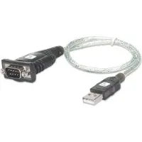 Techly IDATA USB-SER-2T, Transparent, 0,45 m, USB Typ-A, DB-9, Männlich, Männlich