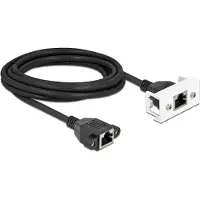 DeLOCK Netzwerk Verlängerungskabel für Easy 45 Modul S/FTP RJ45 Buchse zu RJ45 Buchse Cat.6A 3 m schwarz, 3 m, Cat6a, S/FTP (S-STP), RJ-45, RJ-45, Schwarz, Weiß