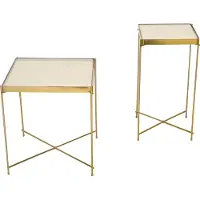 HOFMANN LIVING AND MORE Beistelltisch, gold (goldfarben, goldfarben, champagner), B:32cm H:60cm T:32cm, , Tische, Beistelltisch