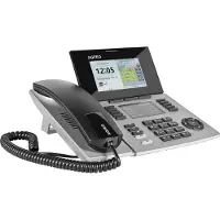 AGFEO ST 56, IP-Telefon, Silber, Kabelgebundenes Mobilteil, 5000 Eintragungen, LCD, Blau