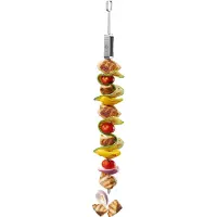 GEFU Grillspieß "BBQ", silber, B:1,8cm H:2cm L:45,2cm, Edelstahl, Spieße, Grillspieß, extra Lang, Abstreifer