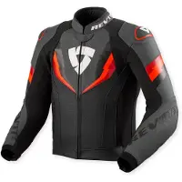 REV'IT! REV’IT! Quantum 3 Schwarz Neon Rot Motorrad Jacke Größe 54