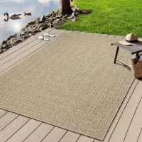 Merinos Teppich "Kenzy 2", rechteckig, 1 mm Höhe, robuster In- und Outdoor Teppich im natürlichen Jute-Look, wetterfest