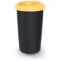 Keden Valle Verde Mülleimer Abfalleimer Müllbeutelhalter Abfallsammler Abfallkübel Recyclingbehälter Kunststoff Rund (25 Liter Schwarz-Gelb)