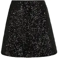 Apricot Minirock "A-Linien-Partyrock", Damen, Gr. M (38), schwarz, Röcke Minirock, aus Samt mit Pailletten