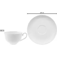 Villeroy & Boch Tasse "Café au Lait Tassen mit Untertassen Royal 400 ml 6er Set weiß", weiß, Porzellan, Trinkgefäße, Tasse