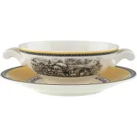 Villeroy & Boch Tasse "Suppentasse mit Untertasse Audun Ferme 400 ml bunt", bunt, Porzellan, Trinkgefäße, Tasse