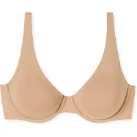 Schiesser Bügel-BH "Unique Micro", Damen, Gr. 90, Cup C, beige (411, maple), Obermaterial: 70% Polyamid, 30% Elasthan, unifarben, körpernah, BHs Bügel-BH, mit geformten Cups