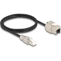 DeLOCK Kabel RJ45 Stecker feldkonfektionierbar zu Keystone Modul RJ45 Buchse Cat.6A 1 m, 1 m, Cat6a, S/FTP (S-STP), RJ-45, RJ-45, Schwarz, Silber