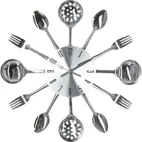 Atmosphera Créateur d'intérieur Wanduhr Besteck Metall silber 2,5 cm x 38 cm