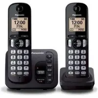 Panasonic Schwarzes duo-dect-schnurlostelefon mit anrufbeantworter KXTGC222FRB