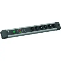 Secomp CONNECTUS Steckdosenleiste, 6x Schutzkontakt, Gerätevollschutz, Schalter, 2 m