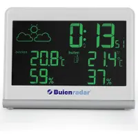 Buienradar Alecto BR-600 Wetterstation Funk-Außensensor großes Display Frostwarnung Funkuhr