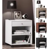 VCM Nachttisch "Holz Nachttisch Schrank Rolda Schublade Rollen", braun (sonoma, eiche (sägerau)), B:45cm T:38cm, Tische, Nachttisch