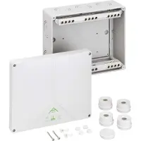 Spelsberg 82541001 Abzweigkasten, Schutzart IP54/IP65, max. Leiterquerschnitt 252, Schlagfestigkeit IK07, Schutzklasse II, Ui 690V AC, VDE