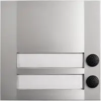 Grothe Klingeltaster 2fach 90x90x18.5mm sil/sw Domolux Duo SIM