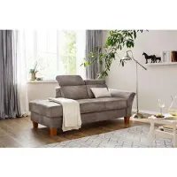 Otto Home Recamiere "Conville", braun (savannah), B:194cm H:84cm T:93cm, 100% Polyester, Sofas, Recamiere, incl. Kopfteilverstellung, Federkern, wahlweise mit Bettkasten