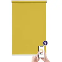 Sunlines "Miami" Lichtschutz Sichtschutz mit Bohren freihängend appgesteuert via Bluetooth, mit Motor & Akku, silberfarbener Fallstab