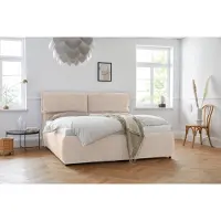 Otto Home Polsterbett "Jenson", beige, B:208cm L:225cm, Struktur weich (85% Polyester/15% Nylon), Betten, Polsterbett, als Bettgestell oder mit 3 Matratzenarten und Härtegraden