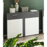VOGL Möbelfabrik Kommode VOGL MÖBELFABRIK "Tirent", weiß (graphit, weiß), B:100cm H:84cm T:40cm, Holzwerkstoff, Sideboards, Kommode, mit 2 Türen