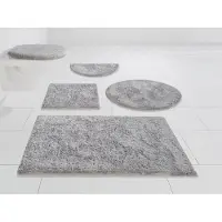 My Home Badematte "Jos, Badvorleger, Badezimmer Teppich", rutschhemmend beschichtet, fußbodenheizungsgeeignet-schnell trocknend, Badematten in Pastell-Farben, Badteppich als 3 teiliges Set erhältlich